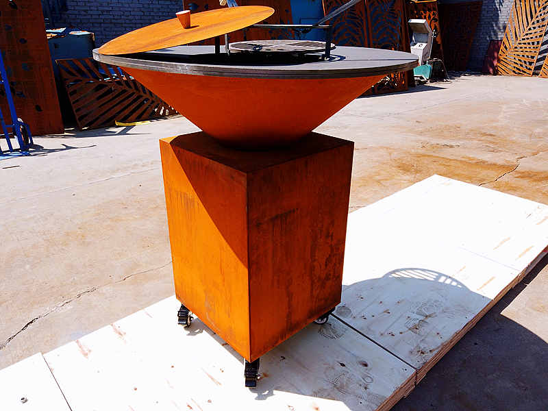 Corten Steel BBQ Grill Countertop